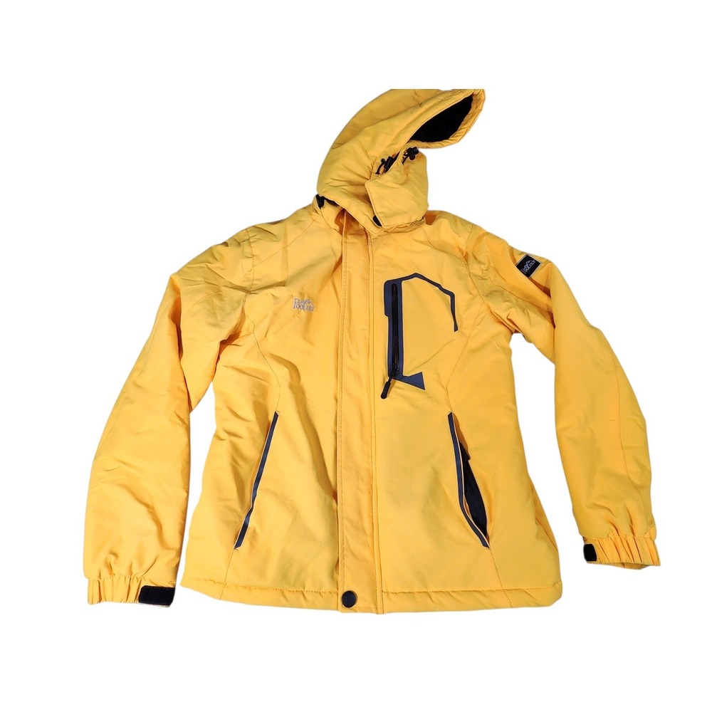 Pooluly Ski Jacket Women Size S Yellow Waterproof Fleece Lined Hooded 701-WOMAN